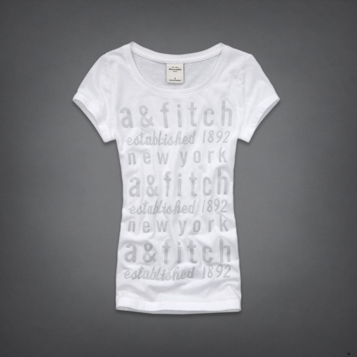 Abercrombie Fitch Mujeres De Cuello Redondo Corto Remera AF8237